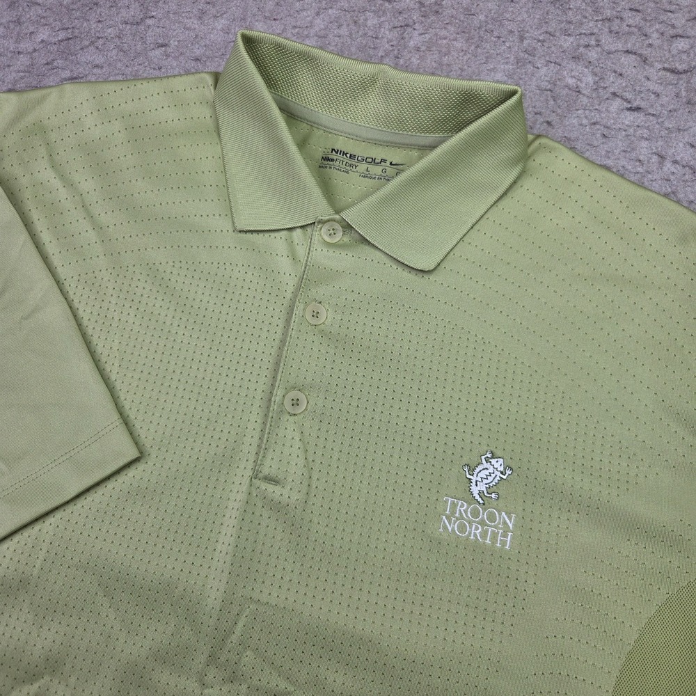 Nike Golf Polo Shirt Mens L Green Excellent Troon North Vented Performance